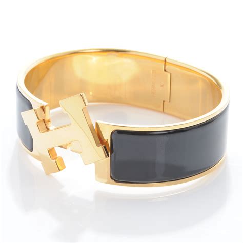 hermes black clic clac bracelet